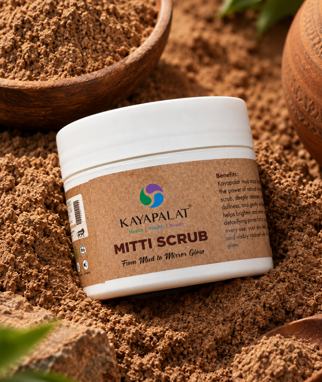Kayapalат Mitti Scrub – Natural Mud Face & Body Scrub for Glowing Skin